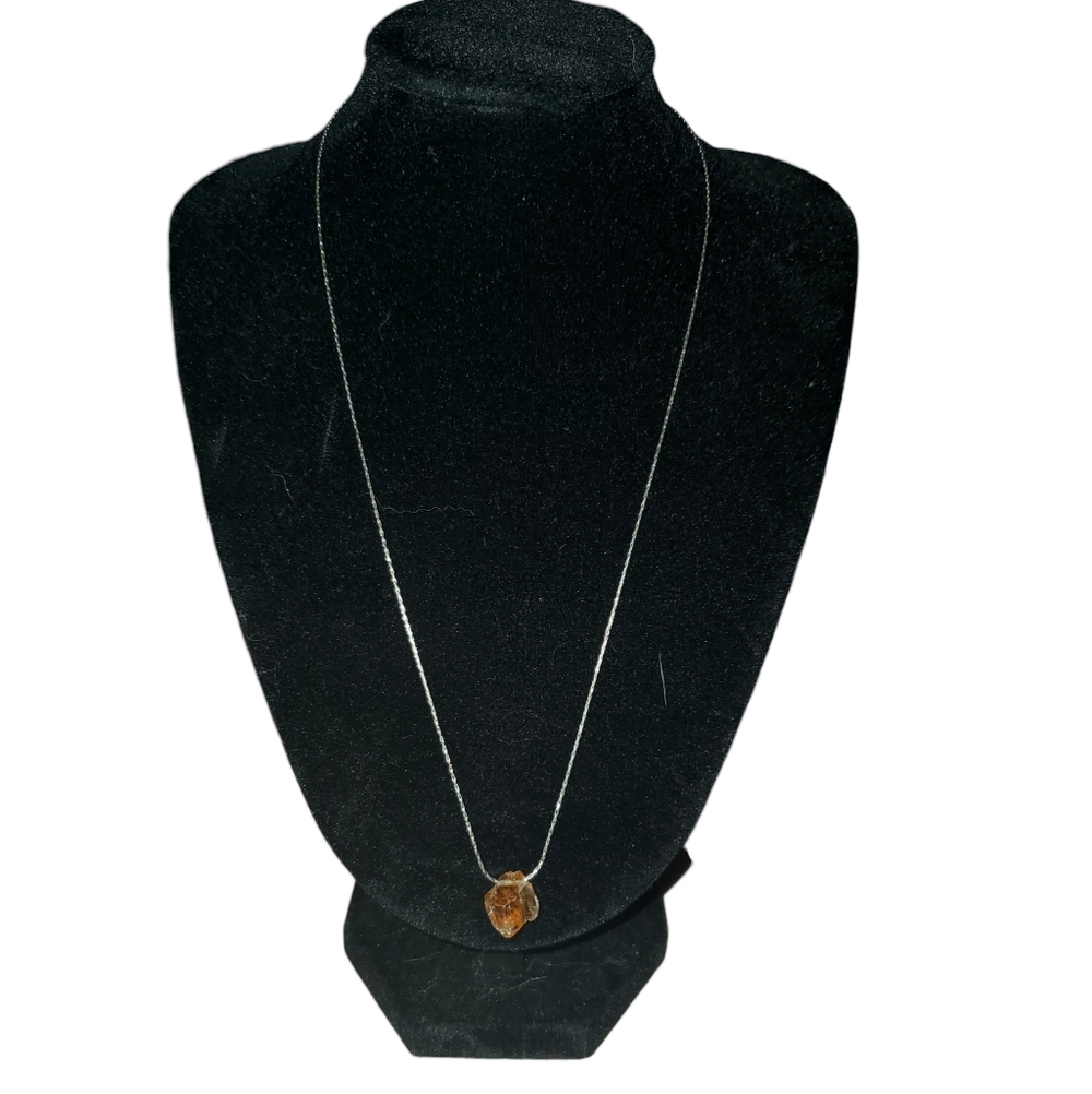 Raw Citrine Pendant Necklace - Picture 2 of 4